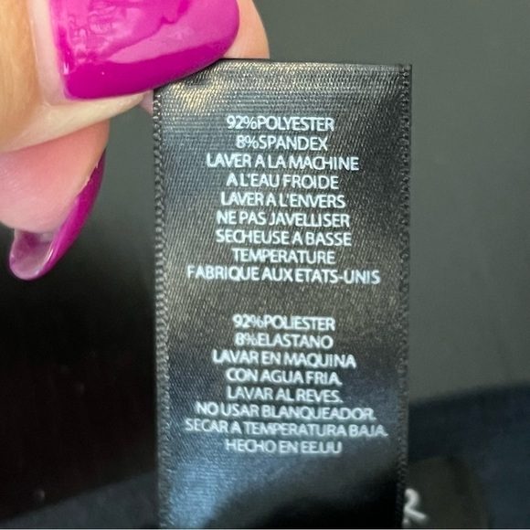 David Lerner microsuede navy blue pants, pull up elastic waist, navy blue, sz M - Picture 10 of 12